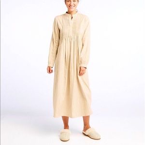 VINTAGE LL BEAN FLANNEL RED/CREAM NIGHTGOWN SIZE SMALL